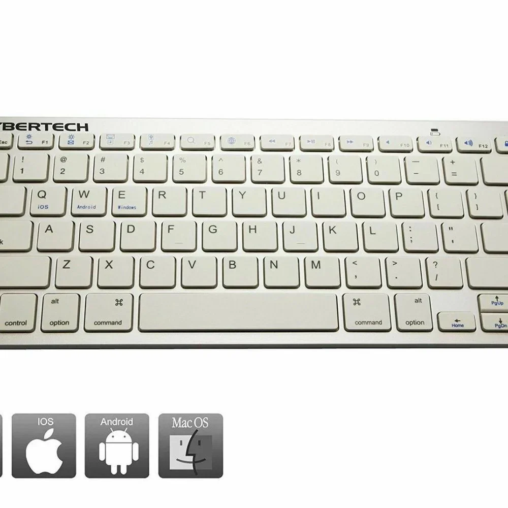 NEW CyberTech Bluetooth Ultra-Thin Keyboard Silver/White